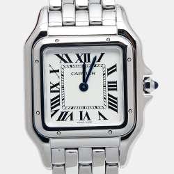 Pre Owned Cartier Silver Stainless Steel Panthere WSPN0007 Women's Wristwatch 26 mm