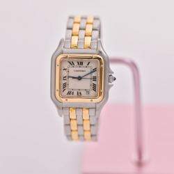 Pre Owned Cartier Panthère Medium Model Steel & Yellow Gold Watch W2PN0007