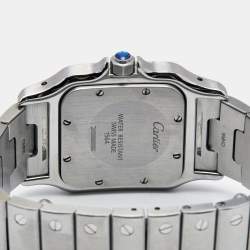 Pre Owned Cartier Silver Stainless Steel Santos Galbee W2006006 Women's Wristwatch 29 mm