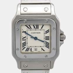 Pre Owned Cartier Silver Stainless Steel Santos Galbee W2006006 Women's Wristwatch 29 mm