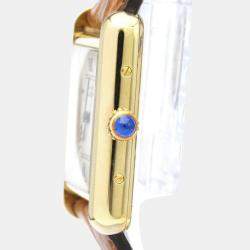 Pre Owned Cartier Silver Yellow Gold Plated Stainless Steel Vermeil Quartz Women's Wristwatch 23 mm