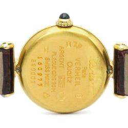 Pre Owned Cartier White Gold Tone Stainless Steel Must Colisee Women's Wristwatch 24 mm