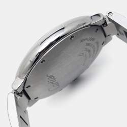 Pre Owned Cartier Silver Diamond Stainless Steel Ballon Bleu WE902075 Women's Wristwatch 36 mm