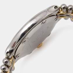 Pre Owned Cartier Cream 18k Yellow Gold Stainless Steel Must 21 Women's Wristwatch 28 mm 
