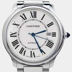 Pre Owned Cartier Silver Stainless Steel Ronde Must WSRN0035 Men's Wristwatch 40 mm 