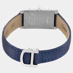 مملوكة مسبقًا Cartier Tank Americaine White Gold Diamond Ladies Watch WB7018L1