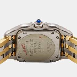 مملوكة مسبقًا Cartier Cream 18K Yellow Gold Stainless Panthere 112000R Women's Wristwatch 23 mm