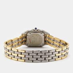 مملوكة مسبقًا Cartier Cream 18K Yellow Gold Stainless Panthere 112000R Women's Wristwatch 23 mm