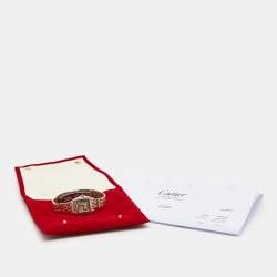 مملوكة مسبقًا Cartier Cream 18K Yellow Gold Stainless Panthere 112000R Women's Wristwatch 23 mm