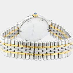 Pre Owned Cartier Silver Yellow Gold Plated And Stainless Steel Must 21 de Cartier Quartz Women's Wristwatch 28 mm