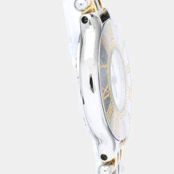 Pre Owned Cartier Silver Yellow Gold Plated And Stainless Steel Must 21 de Cartier Quartz Women's Wristwatch 28 mm