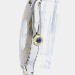 Pre Owned Cartier Silver Yellow Gold Plated And Stainless Steel Must 21 Quartz Women's Wristwatch 30 mm