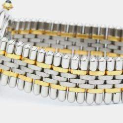 Pre Owned Cartier Silver Yellow Gold Plated And Stainless Steel Must 21 Quartz Women's Wristwatch 30 mm