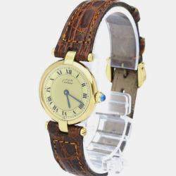 مملوكة مسبقًا Cartier Ivory Yellow Gold Plated Must de Cartier Quartz Women's Wristwatch 24 mm