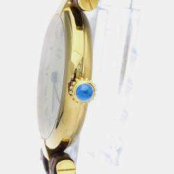 مملوكة مسبقًا Cartier Ivory Yellow Gold Plated Must de Cartier Quartz Women's Wristwatch 24 mm