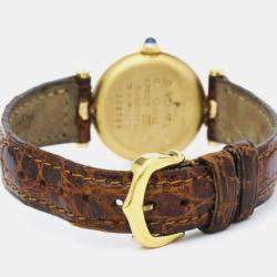 مملوكة مسبقًا Cartier Ivory Yellow Gold Plated Must de Cartier Quartz Women's Wristwatch 24 mm