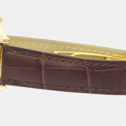 Pre Owned Cartier White Yellow Gold Plated Must de Cartier Women's Wristwatch 32 mm