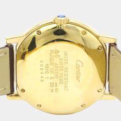 Pre Owned Cartier White Yellow Gold Plated Must de Cartier Women's Wristwatch 32 mm