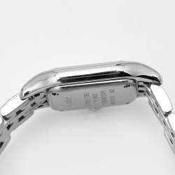 Pre Owned Cartier Silver Stainless Steel Diamond Panthere W4PN0007 Women's Wristwatch 22 mm
