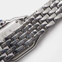 Pre Owned Cartier Silver Stainless Steel Diamond Panthere W4PN0007 Women's Wristwatch 22 mm