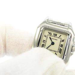 Pre Owned Cartier Silver Stainless Steel Panthere W25033P5 Quartz Women's Wristwatch 22 mm