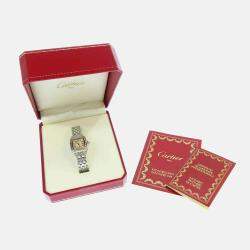 Pre Owned Cartier Silver Stainless Steel Panthere W25033P5 Quartz Women's Wristwatch 22 mm