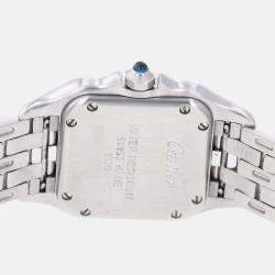 Pre Owned Cartier Silver Stainless Steel Panthere W25033P5 Quartz Women's Wristwatch 22 mm