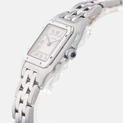 Pre Owned Cartier Silver Stainless Steel Panthere W25033P5 Quartz Women's Wristwatch 22 mm