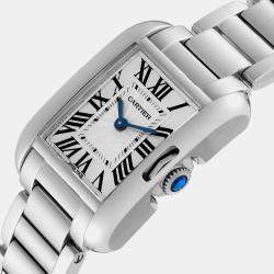 Cartier Tank Anglaise Small Silver Dial Steel Ladies Watch W5310022 30.2 x 22.7 mm