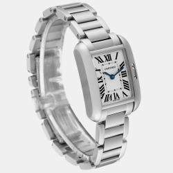 Cartier Tank Anglaise Small Silver Dial Steel Ladies Watch W5310022 30.2 x 22.7 mm