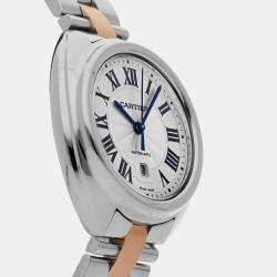 Cartier Silver Stainless Steel Cle de Cartier W2CL0004 Automatic Women's Wristwatch 31 mm