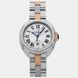 Cartier Silver Stainless Steel Cle de Cartier W2CL0004 Automatic Women's Wristwatch 31 mm