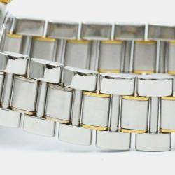Pre Owned Cartier Silver Yellow Gold Plated Stainless Steel Must 21 W10072R6 Quartz Women's Wristwatch 31 mm