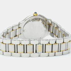 Pre Owned Cartier Silver Yellow Gold Plated Stainless Steel Must 21 W10072R6 Quartz Women's Wristwatch 31 mm