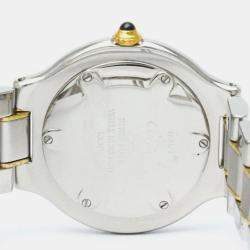 Pre Owned Cartier Silver Yellow Gold Plated Stainless Steel Must 21 W10072R6 Quartz Women's Wristwatch 31 mm