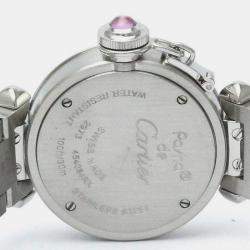 مملوكة مسبقًا Cartier Pink Stainless Steel Miss Pasha W3140008 Quartz Women's Wristwatch 27 mm
