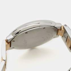 Pre Owned Cartier Silver 18K Yellow Gold Stainless Steel Ballon Bleu De Cartier 3284 Women's Wristwatch 36 mm