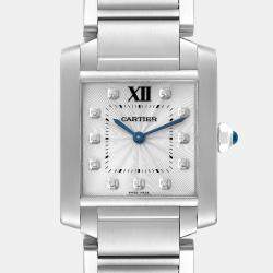 Cartier Tank Francaise Midsize Diamond Steel Ladies Watch WE110007 25 x 30 mm