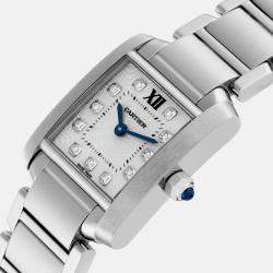 Cartier Tank Francaise Small Steel Diamond Dial Ladies Watch WE110006 20 x 25 mm