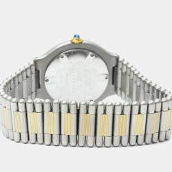 Pre Owned Cartier Silver 18k Yellow Gold Plated Stainless Steel Must 21 W10050F4 Women's Wristwatch 30 mm