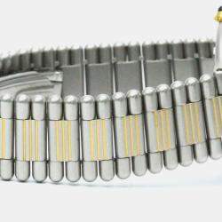 Pre Owned Cartier Silver 18k Yellow Gold Plated Stainless Steel Must 21 W10050F4 Women's Wristwatch 30 mm