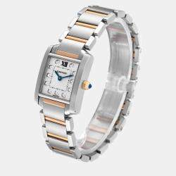 Cartier Tank Francaise Steel Rose Gold Diamond Ladies Watch WE110004