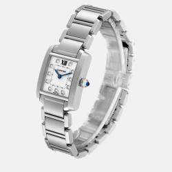 Cartier Tank Francaise Small Steel Diamond Dial Ladies Watch WE110006 20 x 25 mm