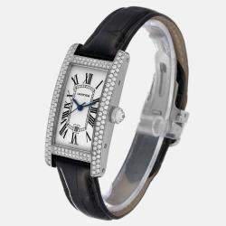 Cartier Tank Americaine White Gold Diamond Ladies Watch 2490 22.0 mm x 41.0 mm