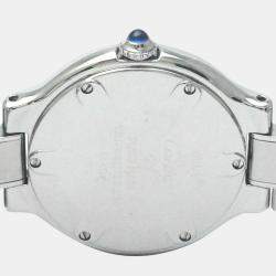 Pre Owned Cartier Silver Stainless Steel Must 21 de Cartier W10109T2 Quartz Women's Wristwatch 28 mm