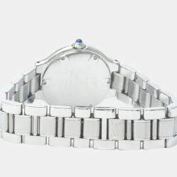 Pre Owned Cartier Silver Stainless Steel Must 21 de Cartier W10109T2 Quartz Women's Wristwatch 28 mm