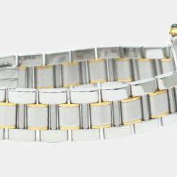 Pre Owned Cartier Silver Yellow Gold Plated Stainless Steel Must 21 de Cartier W10073R6 Women's Wristwatch 28 mm