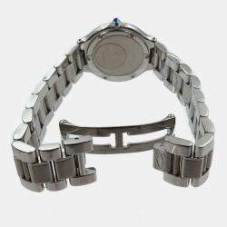Pre Owned Cartier Silver Stainless Steel Must 21 de Cartier W10109T2 Quartz Women's Wristwatch 28 mm