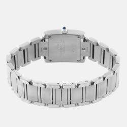 Cartier Tank Francaise Small Steel Diamond Dial Ladies Watch WE110006