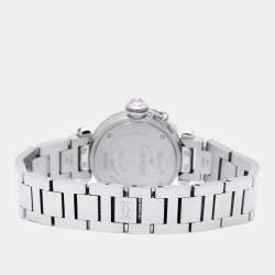 Pre Owned Cartier Pink Stainless Steel Miss Pasha W3140008 Women's Wristwatch 27 mm